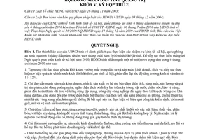 Nghị quyết 07/2010/NQ-HĐND Nhiệm vụ phát triển kinh tế xã hội 6 tháng cuối 2010