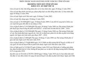 Nghị quyết 08/2010/NQ-HĐND điều chỉnh kế hoạch vốn đầu tư phát triển 2010 tạm ứng 2011 Yên Bái