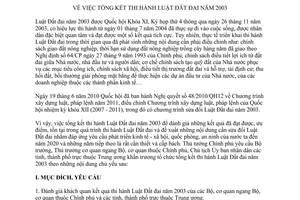 Chỉ thị 1315/CT-TTg tổng kết thi hành Luật Đất đai năm 2003