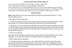 Quyết định 41/2010/QĐ-UBND cơ chế chính sách hỗ trợ huyện Nam Đàn phát triển