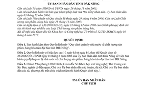 Quyết định 20/2010/QĐ-UBND quản lý nhà nước chất lượng sản phẩm hàng hóa