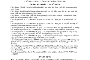 Quyết định 42/2010/QĐ-UBND mức bồi thường hỗ trợ đất tài sản trên đất