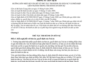 Thông tư liên tịch 14/2010/TTLT-BTP-TANDTC-VKSNDTC hướng dẫn thủ tục thi hành án