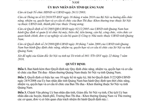 Quyết định 17/2010/QĐ-UBND chức năng nhiệm vụ Ban Thi đua Khen thưởng Quảng Nam