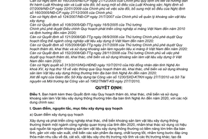 Quyết định 42/2010/QĐ-UBND Quy hoạch thăm dò, khai thác, chế biến và sử dụng