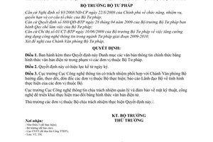 Quyết định 2043/QĐ-BTP Danh mục các văn bản thông tin chính