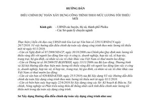 Công văn 275/SXD-HD hướng dẫn điều chỉnh dự toán Xây dựng công trình