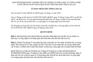 Quyết định 14/2010/QĐ-UBND mức chi nhiệm vụ khoa học công nghệ Lào Cai