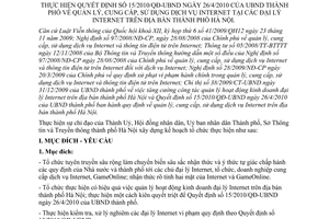 kế hoạch 755/KH-STTTT thực hiện Quyết định 15/2010/QĐ-UBND về quản lý, cung cấp, sử dụng dịch vụ internet tại các đại lý internet trên địa bàn thành phố Hà Nội do Sở Thông tin và Truyền thông thành phố Hà Nội ban hành