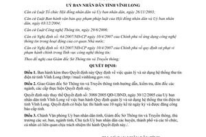 Quyết định 20/2010/QĐ-UBND Quy định quản lý và sử dụng hệ thống thư tín điện