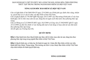 Quyết định 1090/QĐ-BHXH  Quy chế tổ chức mua sắm tài sản, hàng hóa