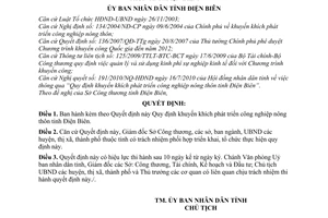 Quyết định 10a/2010/QĐ-UBND khuyến khích phát triển công nghiệp