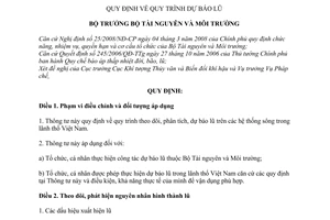 Thông tư 14/2010/TT-BTNMT Quy trình dự báo lũ