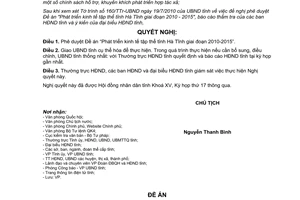 Nghị quyết 122/2010/NQ-HĐND phê duyệt Đề án Phát triển kinh tế tập thể