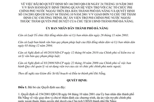 Quyết định 22/2010/QĐ-UBND bãi bỏ Quyết định viện trợ phi chính phủ nước ngoài Đà Nẵng
