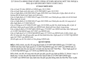 Quyết định 19/2010/QĐ-UBND điều chỉnh Quyết định 55/2007/QĐ-UBND