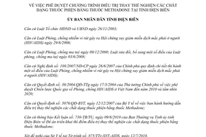 Quyết định 937/QĐ-UBND 2010 Chương trình điều trị thay thế nghiện các chất dạng thuốc phiện