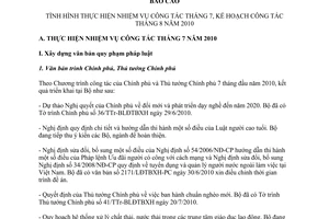 Báo cáo 70/BC-LĐTBXH tình hình thực hiện nhiệm vụ công tác tháng 7