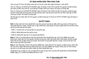 Quyết định 31/2010/QĐ-UBND đơn giá dự toán lập điều chỉnh quy hoạch sử dụng đất Kon Tum