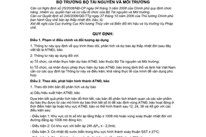 Thông tư 15/2010/TT-BTNMT quy trình dự báo áp thấp nhiệt đới