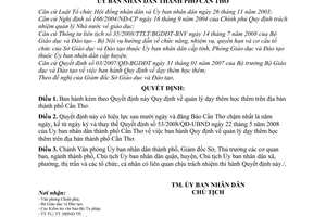 Quyết định 31/2010/QĐ-UBND  quản lý dạy thêm học thêm