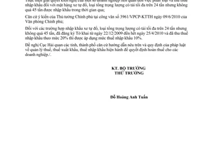 Công văn 8487/BTC-CST hướng dẫn xử lý thuế xe ô tô tải tự đổ