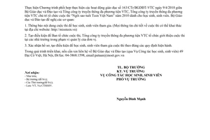 Công văn 3831/BGDĐT-CTHSSV  cuộc thi Ngôi sao tuổi teen