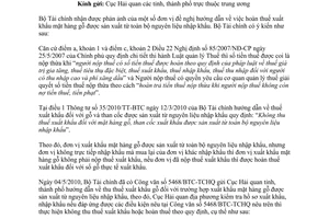 Công văn 8546/BTC-CST hướng dẫn thủ tục hoàn thuế khi xuất khẩu mặt hàng gỗ