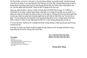 Công văn 217/TTR-TTCN phúc đáp Công văn 15/TT