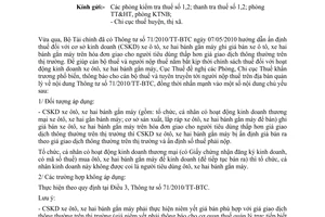 Công văn 6671/CT-THNVDT thực hiện Thông tư 71/2010/TT-BTC  ấn định thuế