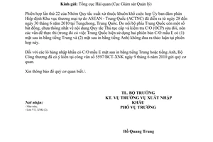 Công văn 6768/BCT-XNK kết quả phiên họp lần thứ 22