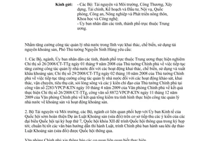 Công văn 4782/VPCP-KTN tăng cường quản lý thăm dò, khai thác chế biến, sử dụng