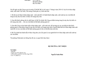 Công văn 4850/VPCP-QHQT bỏ tờ khai nhập cảnh, xuất cảnh Việt Nam