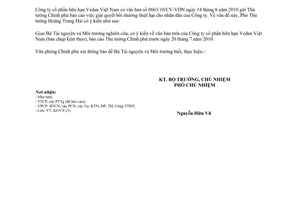 Công văn 4857/VPCP-KGVX giải quyết bồi thường thiệt hại