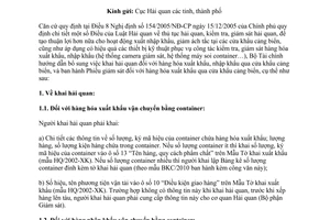 Công văn 9269/BTC-TCHQ bổ sung nội dung khai hải quan ban hành Phiếu giám sát