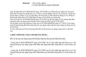 Công văn 1590/UBND-KTN hướng dẫn điều chỉnh dự toán xây dựng công trình