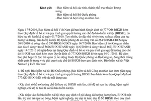 Công văn 3014/BHXH-CSXH thực hiện giải quyết hưởng các chế độ bảo hiểm xã hội