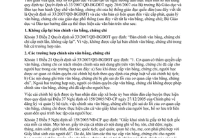 Công văn 4367/BGDĐT-PC hướng dẫn văn bằng, chứng chỉ giáo dục phổ thông