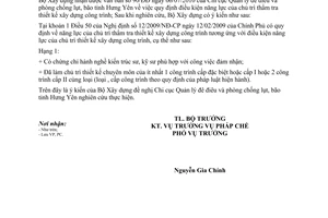 Công văn 03/BXD-PC  điều kiện năng lực chủ trì thẩm tra thiết kế xây dựng