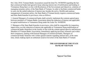 Official Dispatch No. 5065/NHNN-CSTT of Re reduction of interest rate of VND