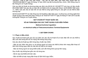 Quy chuẩn kỹ thuật Quốc gia QCVN 22:2010/BTTTT về an toàn điện cho các thiết bị đầu cuối viễn thông do Bộ trưởng Bộ Thông tin và Truyền thông ban hành