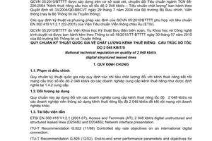 Quy chuẩn kỹ thuật Quốc gia QCVN 05:2010/BTTTT về chất lượng kênh thuê riêng cấu trúc số tốc độ 2048 kbit/s do Bộ trưởng Bộ Thông tin và Truyền thông ban hành