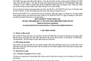 Quy chuẩn kỹ thuật Quốc gia QCVN 02:2010/BTTTT về đặc tính điện/vật lý của các giao diện điện phân cấp số do Bộ trưởng Bộ Thông tin và Truyền thông ban hành