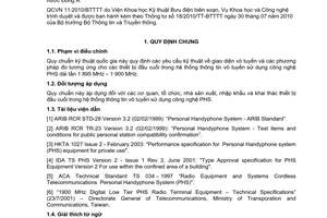 Quy chuẩn kỹ thuật Quốc gia QCVN 11:2010/BTTTT về thiết bị đầu cuối PHS do Bộ trưởng Bộ Thông tin và Truyền thông ban hành