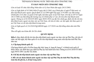 Quyết định 2427/2010/QĐ-UBND chi tiêu đón tiếp khách nước ngoài