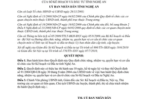 Quyết định 57/2010/QĐ-UBND nhiệm vụ quyền hạn cơ cấu tổ chức Sở Kế hoạch Đầu tư Nghệ An