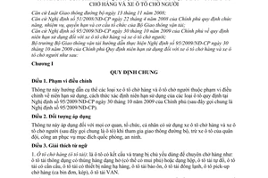 Thông tư 21/2010/TT-BGTVT hướng dẫn Nghị định 95/2009/NĐ-CP