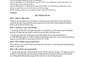 Thông tư 10/2010/TT-BXD quy định hồ sơ từng loại quy hoạch đô thị