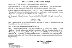 Quyết định 3951/QĐ-UBND năm 2010 Ban chỉ đạo phát triển nghề và làng nghề