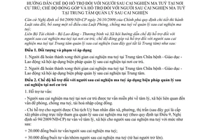 Thông tư liên tịch 121/2010-TTLT-BTC-BLĐTBXH chế độ hỗ trợ người sau cai nghiện